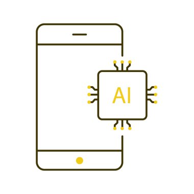 Mobil Telefonlar Vektör ICon Tasarımı Yapay Zeka