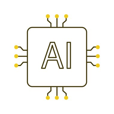 Akıllı Yapay Zeka İşlemcisi Chip Teknoloji Vektör Simgesi Tasarımı, Hesaplama Teknolojisi, Yapay Zeka Hesaplama, Çip Tasarımı