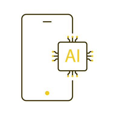 Akıllı Aygıtlar ve Mobil AI Teknoloji Vektör Simgesi Tasarımı