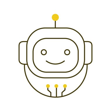 Otomasyon Çözümleri için yapay zeka robotu Avatar Vector Simge Tasarımı, robot kontrolü, endüstriyel sistemler, otomasyon teknolojisi