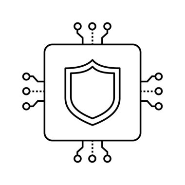 Siber Güvenlik Vektör Tasarımı için yapay zeka koruması Kalkan, veri güvenliği, şifreleme, makine öğrenimi