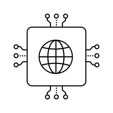 Küresel Bağlantı Ağı Vector Simge Tasarımı, Bulut Ağı, Bağlantı, Genel Yapay Zeka