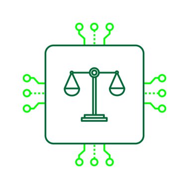 Adil ve Sorumlu Sistemler için Yapay Zeka Etiği Vektör Simgesi Tasarımı