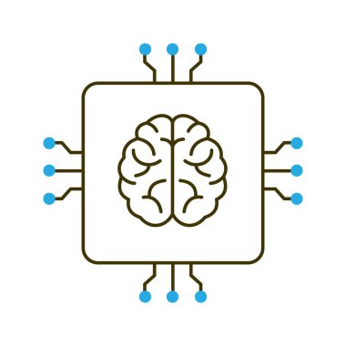  ai bilişsel beyin vektör simgesi tasarımı ve düzenlenebilir felç