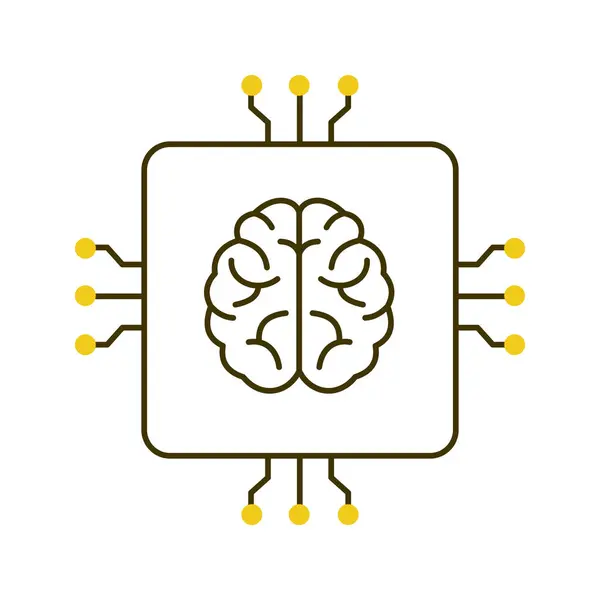 AI Beyin Simülasyonu ve Nöral Ağ Vektör Simülasyonu Simgesi Tasarımı, Derin sinirsel ağlar, AI sistemleri, akıllı sistemler, yapay zeka teknolojisi, akıllı sistemler