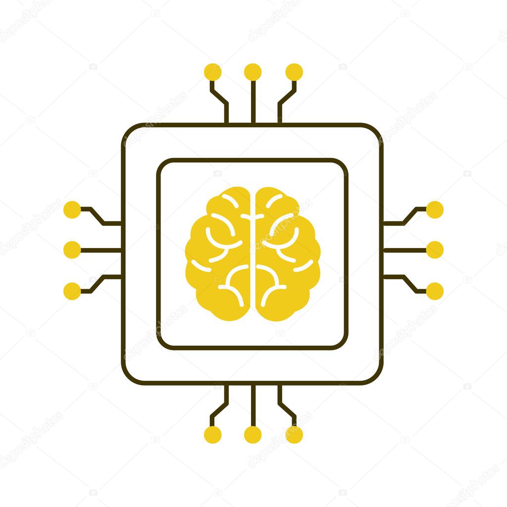 AI Cognitive Neural Network Vector Icon Design, deep learning, machine learning, neural processing, neural networks, AI technology