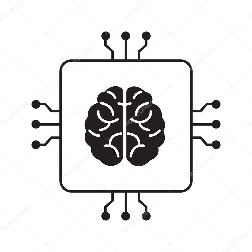 Artificial Intelligence and Neural Networks Vector Icon Design, AI brain, deep learning, machine learning, AI algorithms, cognitive computing