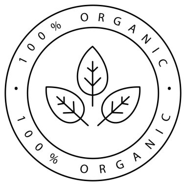 Saf Organik Yaprak Eko Vektör Simgesi Tasarımı