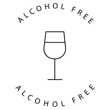 Şarap Şişesi Alkolsüz Yasak Vektör Simgesi Tasarımı