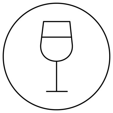 Yasak Alkol Sembolü Şarap Cam Vektör Simgesi Tasarımı