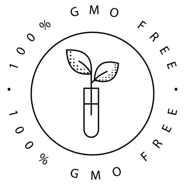 Natural GMO-Free Eco Plant Vector Symbol ICon Design clipart