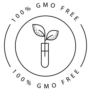 Environmentally Safe GMO-Free Plant Vector Icon Design clipart