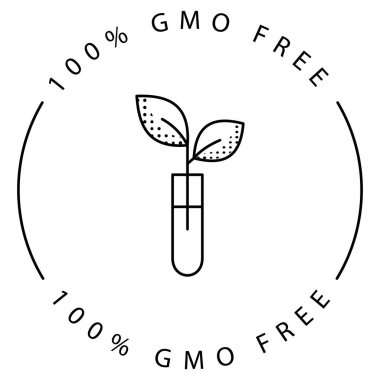 Kimyasalsız Çevre dostu GDO Bitki Vektörü Simgesi Tasarımı