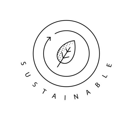 Sürdürülebilirlik Vektörü Simgesi Tasarımı için Yeşil Ekoloji Simgesi