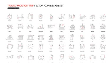 Seyahat ve Tatil Tatil Vektörü Simgesi Tasarım Ayarları Düzenlenebilir Vuruşla