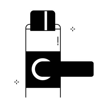 Kart Kilidi Güvenlik Vektör Simgesi Tasarımı