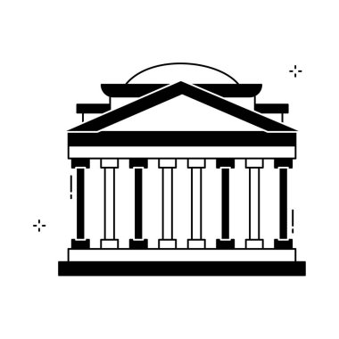 Antik Roma Panteon Vektör Simgesi Tasarımı