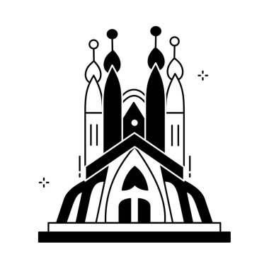 Iconic La Sagrada Familia Vektör Simgesi Tasarımı