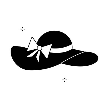 Geniş Kenarlı Plaj Şapka Vektörü Simgesi Tasarımı