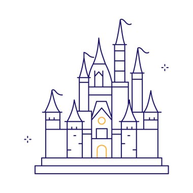 Peri Masalı Şato Vektör Simgesi Tasarımı