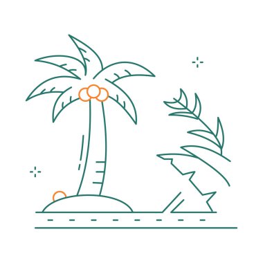 Plaj Palmiyesi Vektör Simgesi Tasarımı