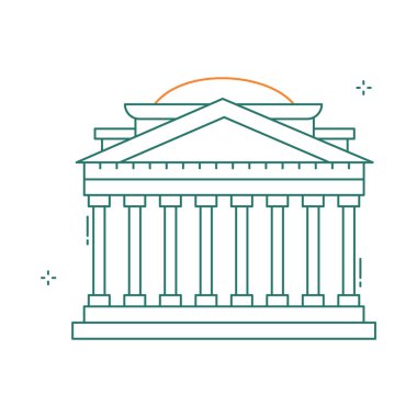 Pantheon Roma Mimari Mimar Vektör Simgesi Tasarımı