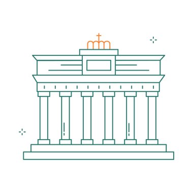 Berlin Brandenburg Kapısı Yer imi Vektör Simgesi Tasarımı