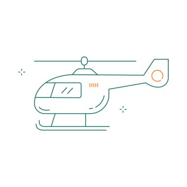 Rotorcraft Helikopteri Uçan Vektör Simgesi Tasarımı