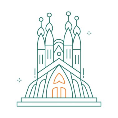 Ünlü La Sagrada Aile Vektörü Simgesi Tasarımı