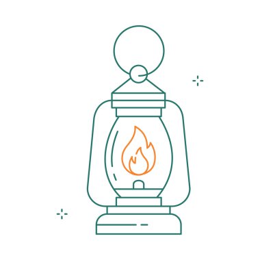 Taşınabilir Kamp Feneri Vektör İllüstrasyon Simgesi Tasarımı