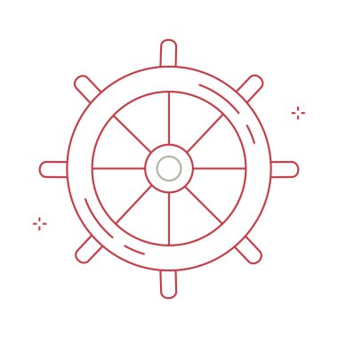 Denizcilik Dümeni Tekerlek Vektör Simgesi Tasarımı