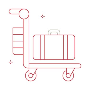Uçakta Servis Uçağı Cart Vektör Simgesi Tasarımı