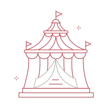 Büyük Sirk Çadırı Vektör Simgesi Tasarımı