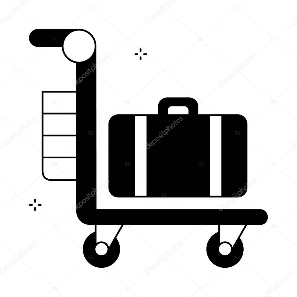 Airplane Suitcase Service Cart Vector Icon Design