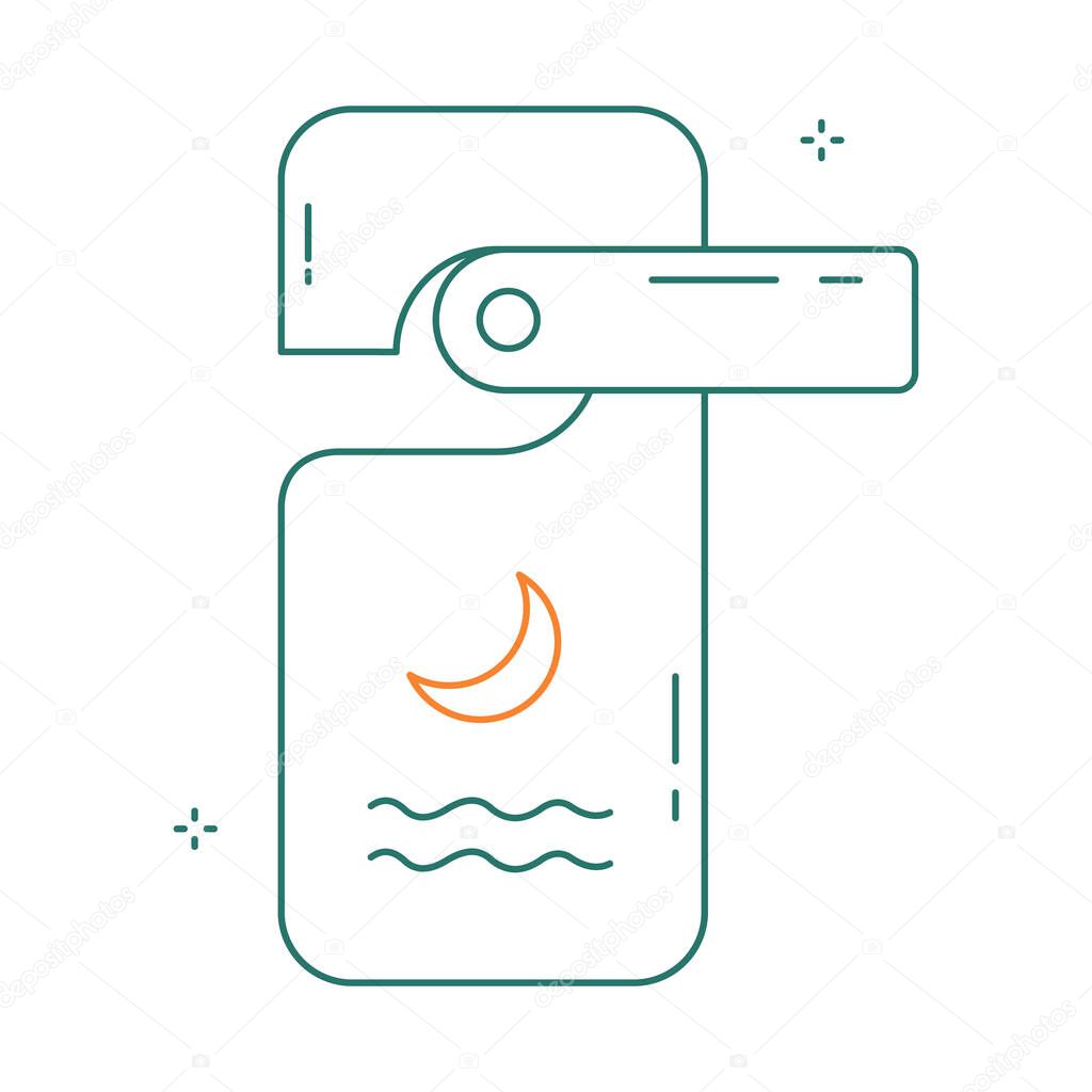 Hotel Room Door Hanger Vector Icon Design