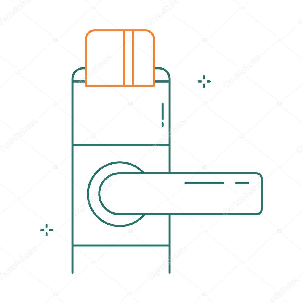 Access Control Card Lock Vector Icon Design