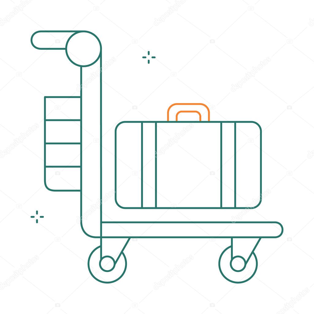 Airplane Trolley Cart Vector Icon Design