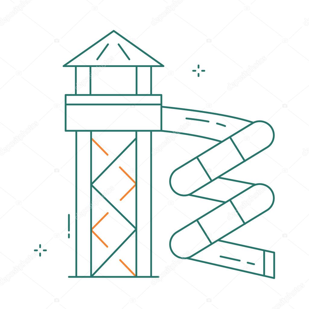 Summer Water Slide Vector Icon Design