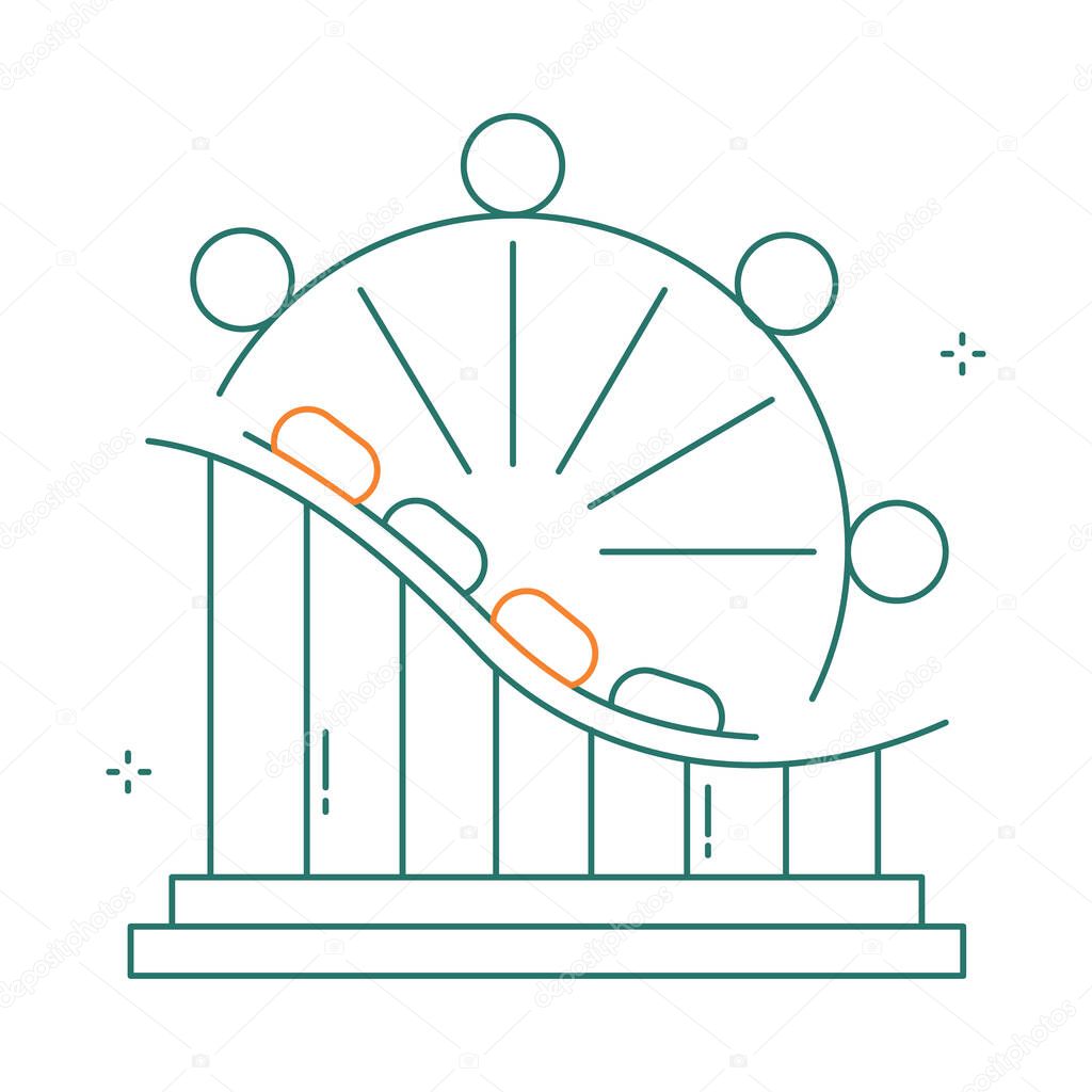 Family Amusement Park Vector Icon Design