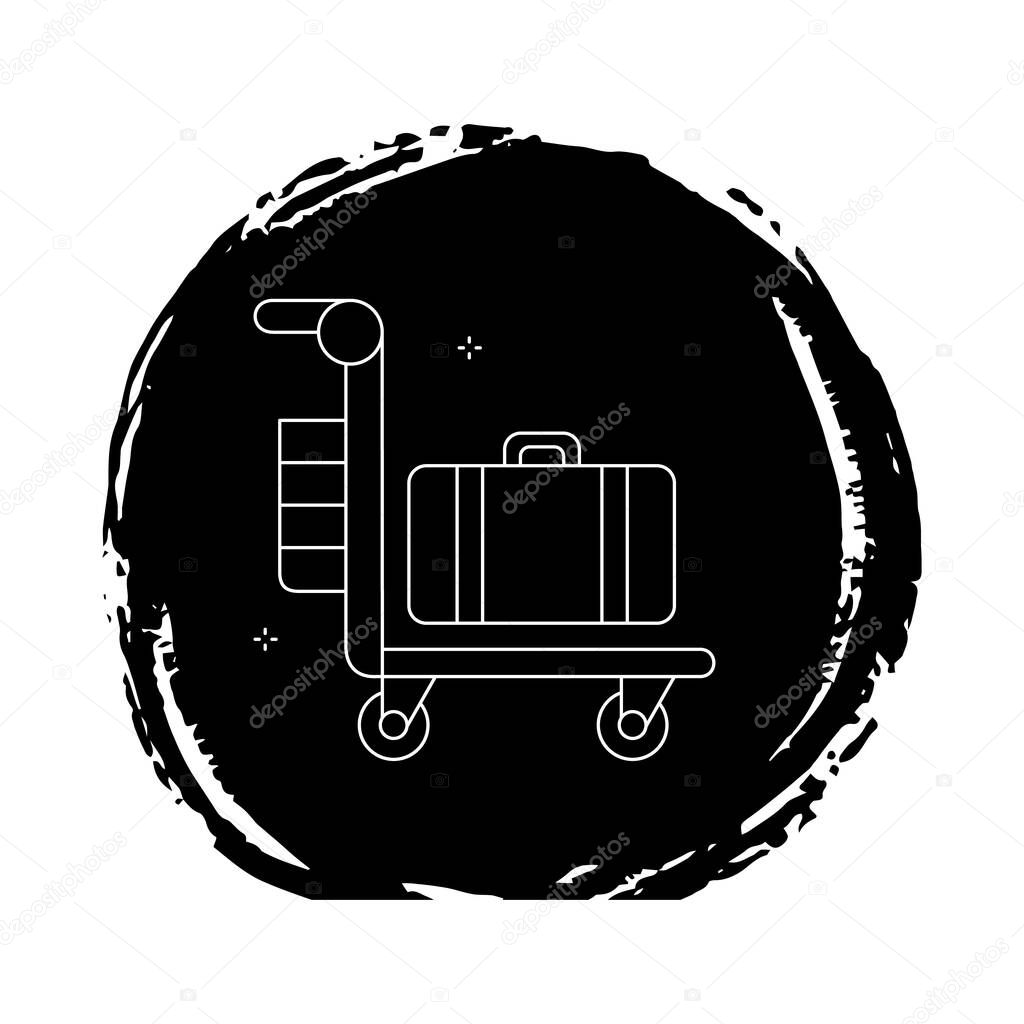 Airplane Cabin Food Cart Vector Icon Design