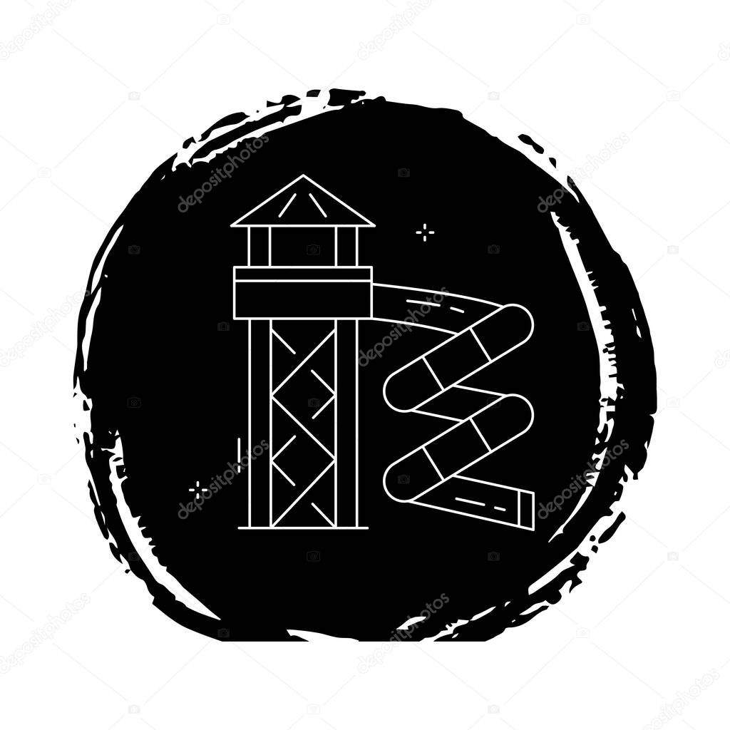 Recreational Water Slide Activity Vector Icon Design