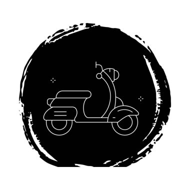 Modern Scooter Kentsel Sürüş Vektörü Simgesi Tasarımı