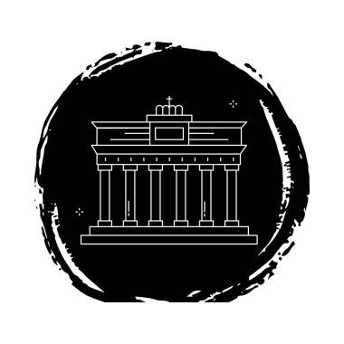 Iconic Brandenburg Kapı Anıtı Vektör Simgesi Tasarımı