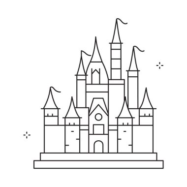 Tuhaf Peri Masalı Kalesi Vektör Simgesi Tasarımı