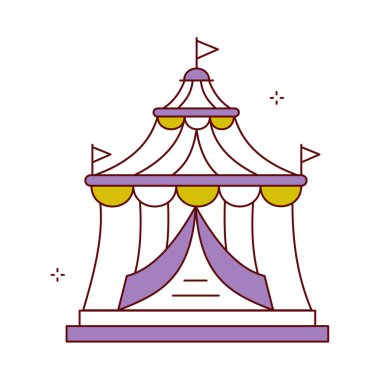 Eğlence Sirki Çadır Vektör Simgesi Tasarımı