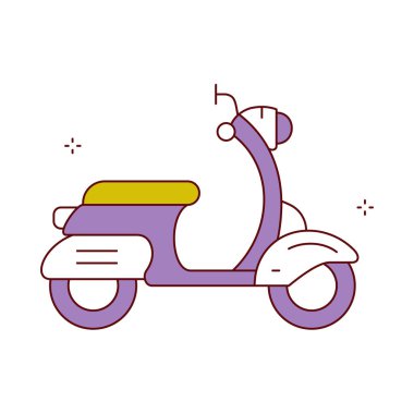 Küçük Scooter Seyahat Vektörü Simgesi Tasarımı