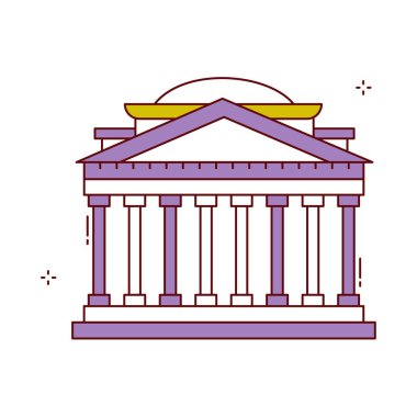 Antik Roma Panteon Anıt Vektör Simgesi Tasarımı