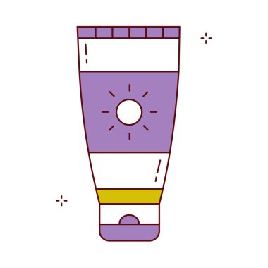 Güneş Kremi Skincare Ürün Vektörü Simgesi Tasarımı