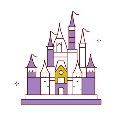Kraliyet Fantezi Kalesi Vektör Simgesi Tasarımı