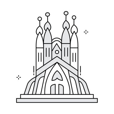 Kutsal La Sagrada Aile Anıtı Vektör Simgesi Tasarımı